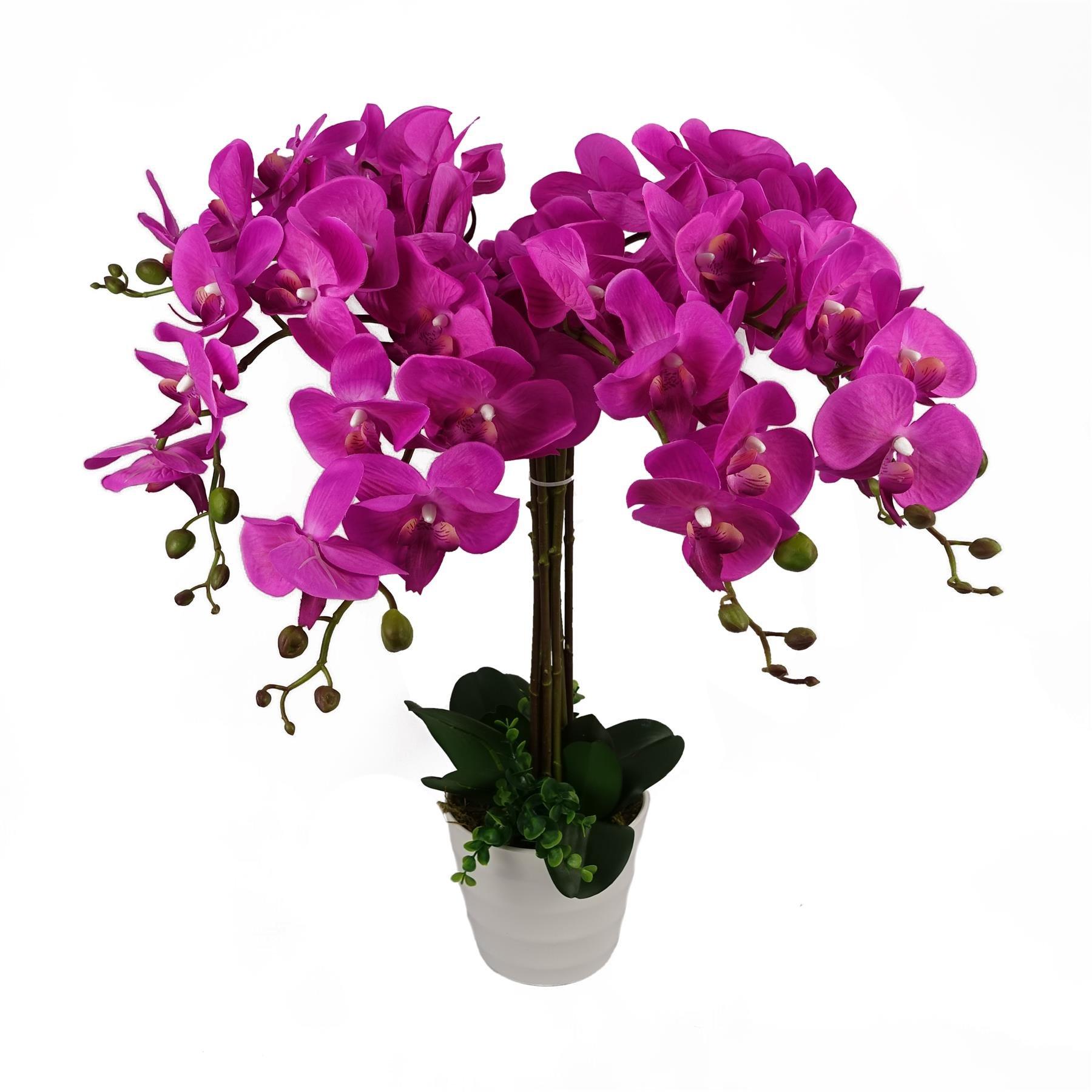 85cm Artificial Deluxe Bush Orchid - Dark Pink